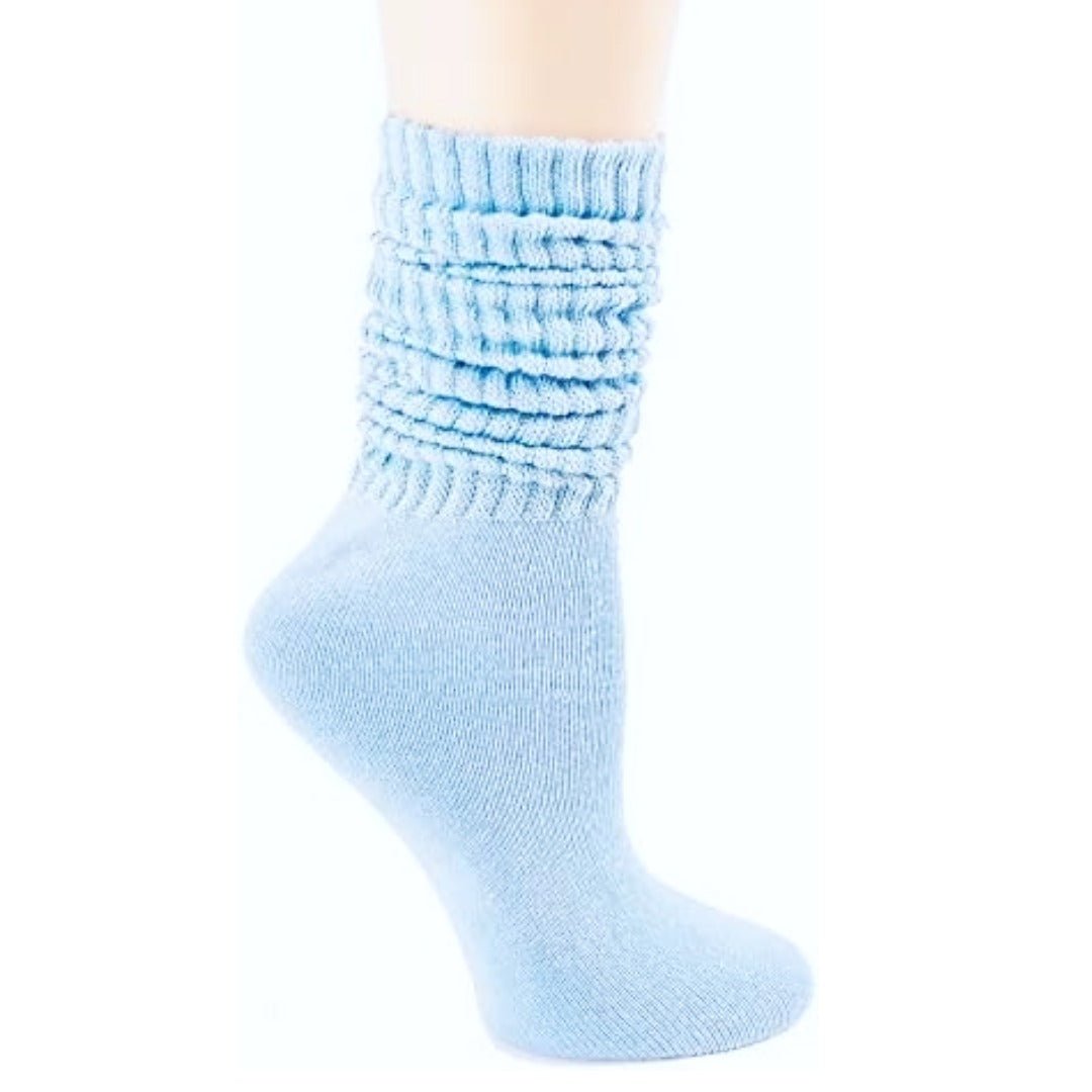 Sky Blue Slouch Socks from the Sock Panda