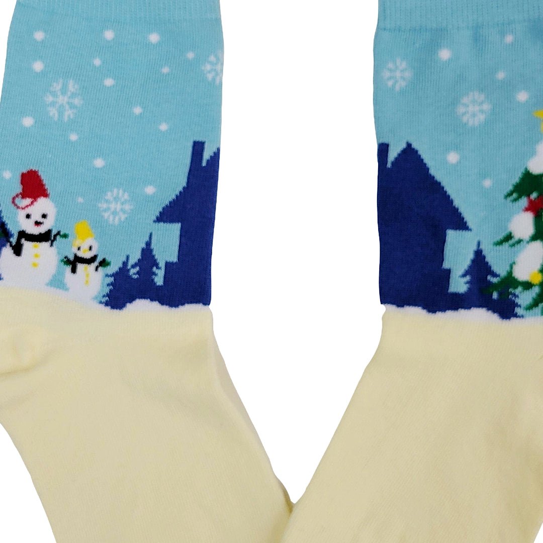 Snowman and Christmas Tree Holiday Socks (Adult Medium - Women's Shoe Sizes 5 - 10)