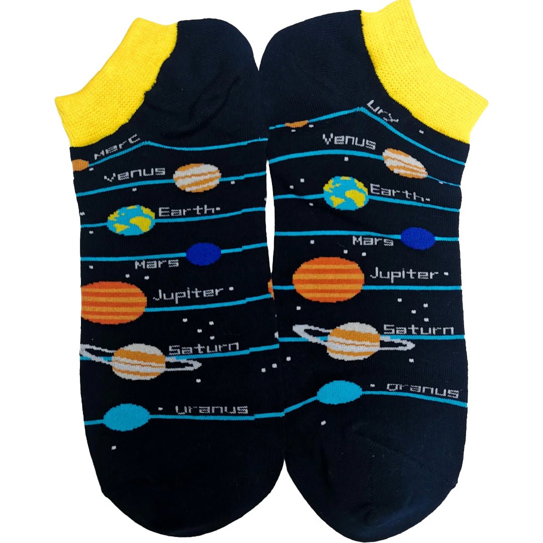 Solar System Planetary Ankle Socks (Adult Large - Men's Shoe Sizes 8-12), Solar System Ankle