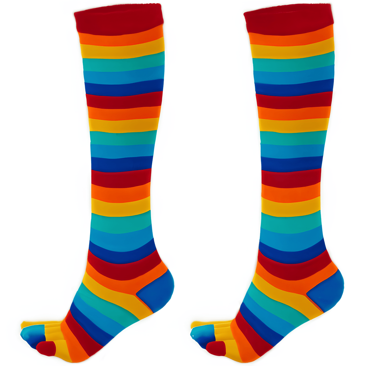 Striped Knee High Socks (Toe Socks) - 3 Pack, ToeStripe3Pack