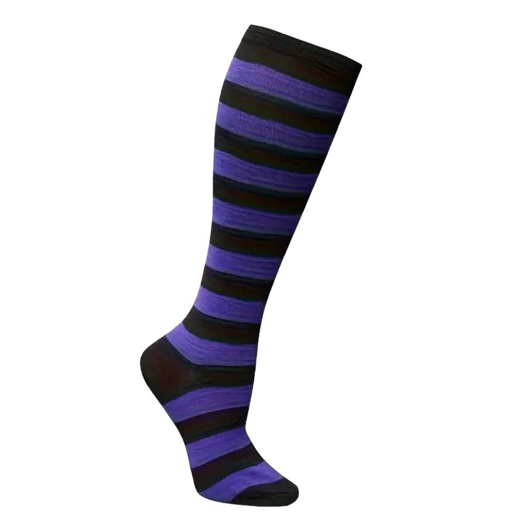 Striped Patterned Socks (Knee High) Halloween Themed (3-Pack), Halloween3PackKneeMd