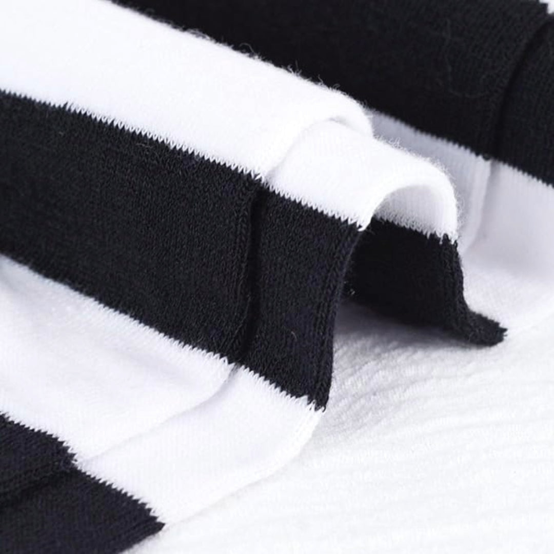 Striped Patterned Socks (Thigh High), BLuWThighMd