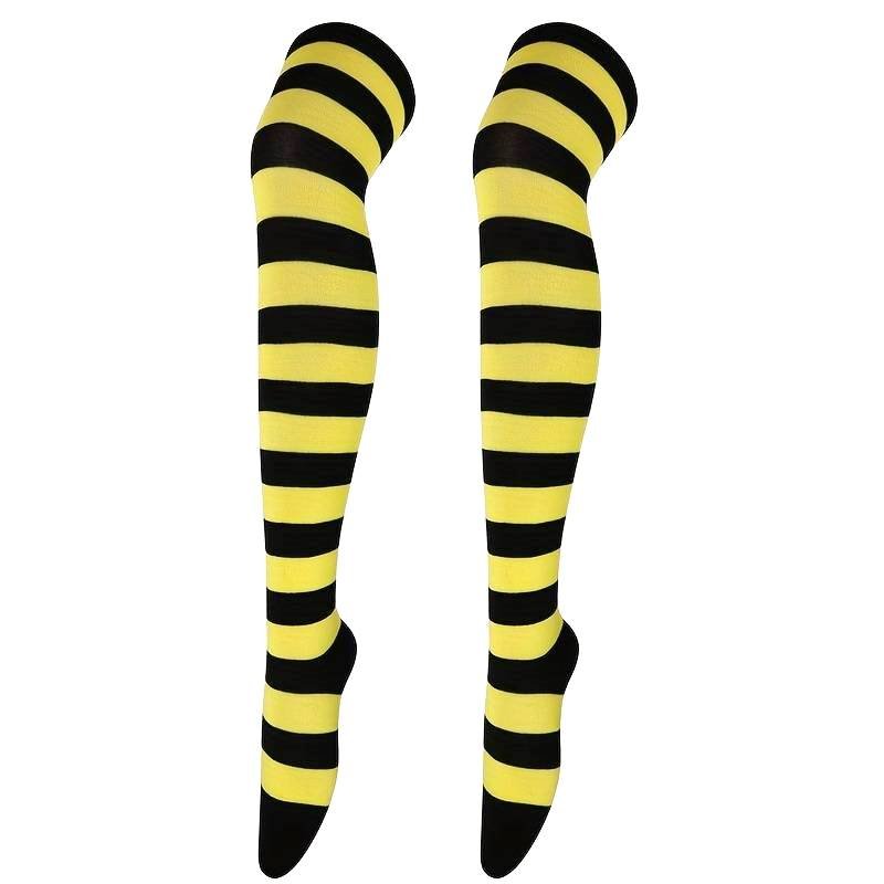 Striped Patterned Socks (Thigh High) - Halloween Themed (3 - Pack)