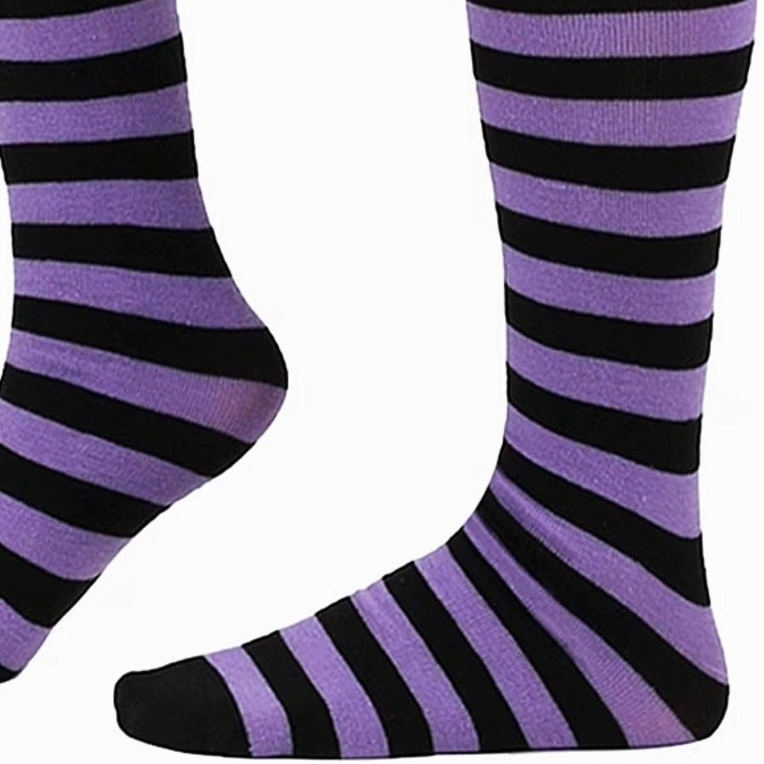 Striped Patterned Tube Socks (Knee High), TubeLBandBlack