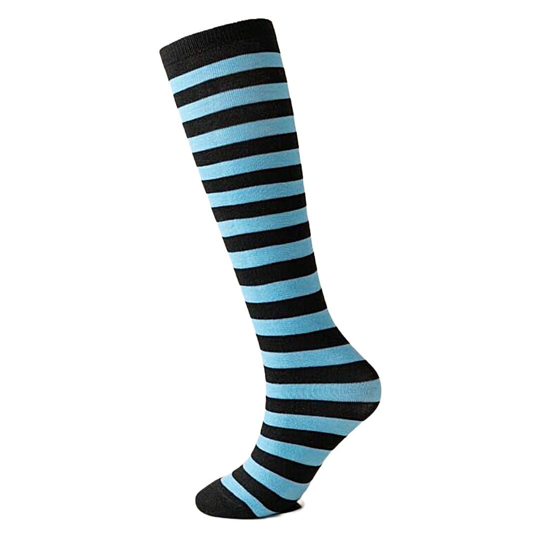 Striped Patterned Tube Socks (Knee High), TubeLBandBlack