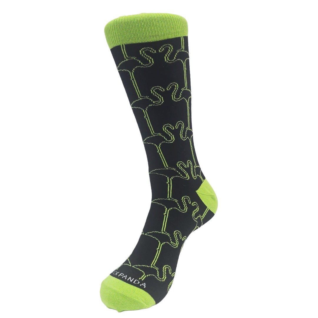 Stylish Flamingo Pattern Socks from the Sock Panda (Adult Large), FlamingoGreen