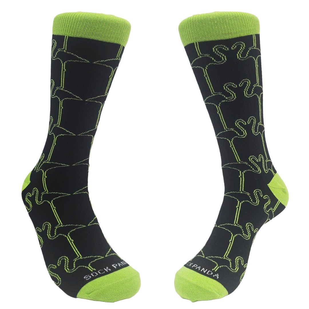 Stylish Flamingo Pattern Socks from the Sock Panda (Adult Large), FlamingoGreen