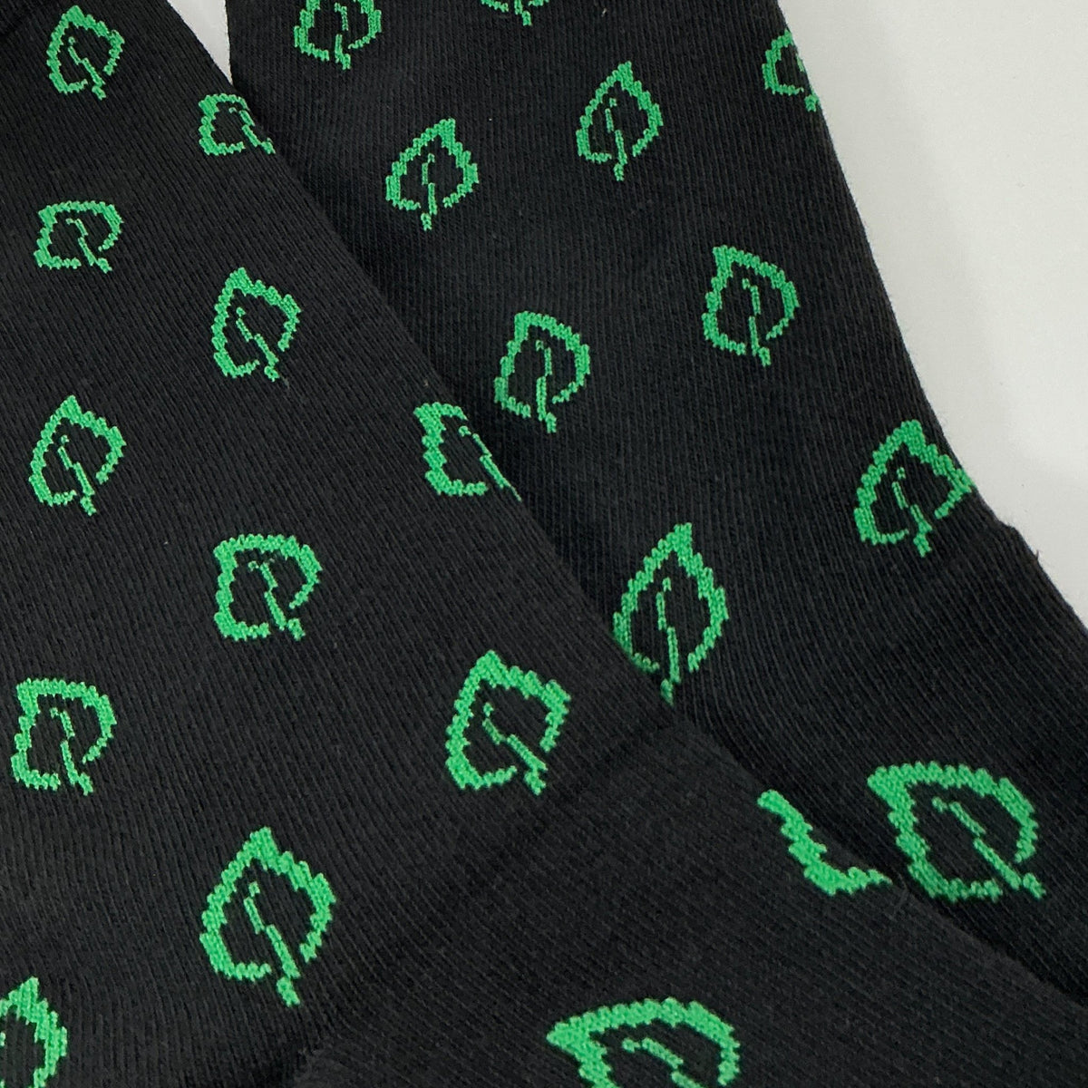 Subtle Leaf Socks from the Sock Panda (Adult Large - Men's Shoe Sizes 8-12), BlackLeafLg