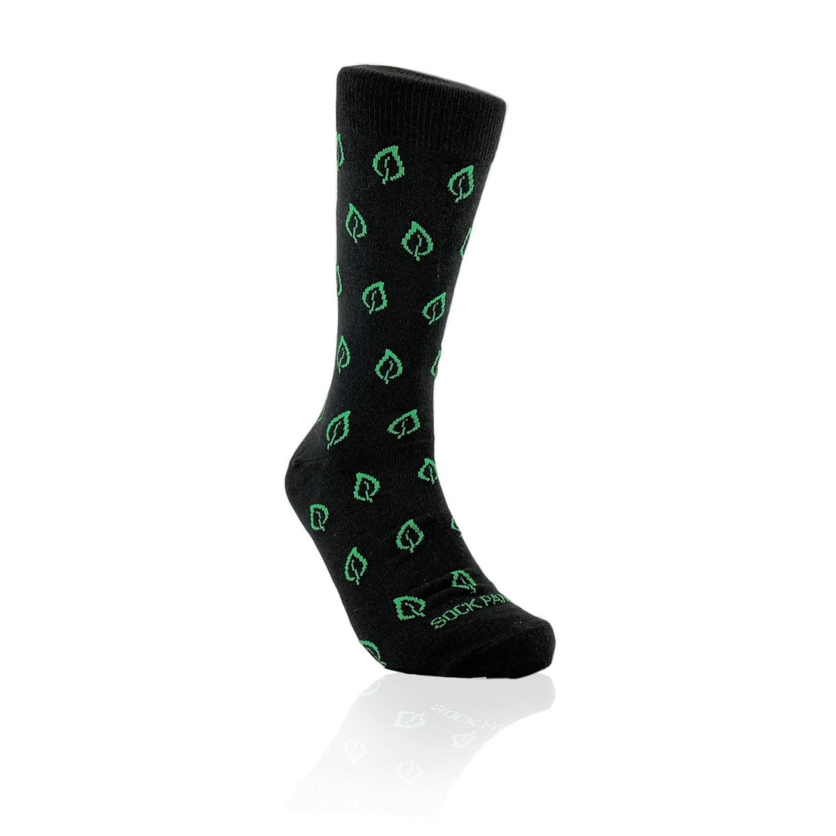 Subtle Leaf Socks from the Sock Panda (Adult Large - Men's Shoe Sizes 8-12), BlackLeafLg