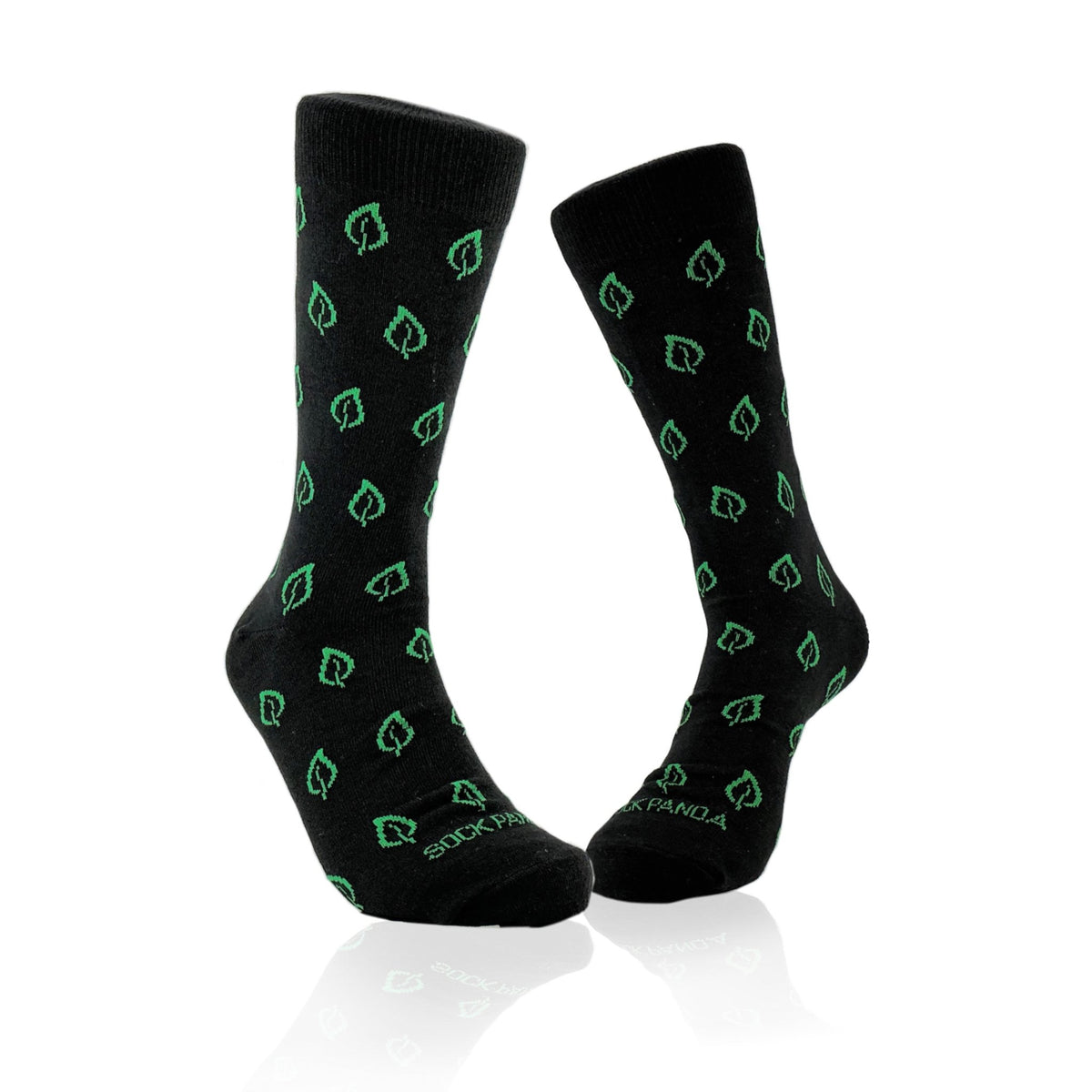 Subtle Leaf Socks from the Sock Panda (Adult Large - Men's Shoe Sizes 8-12), BlackLeafLg