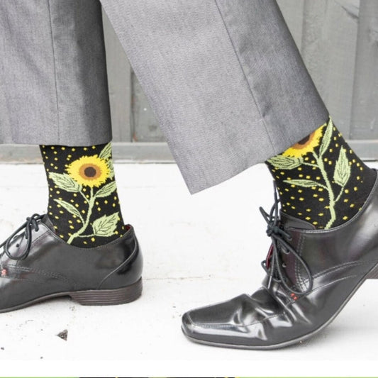 Sunflower Socks from the Sock Panda (Adult Large - Men's Shoe Sizes 8 - 12)