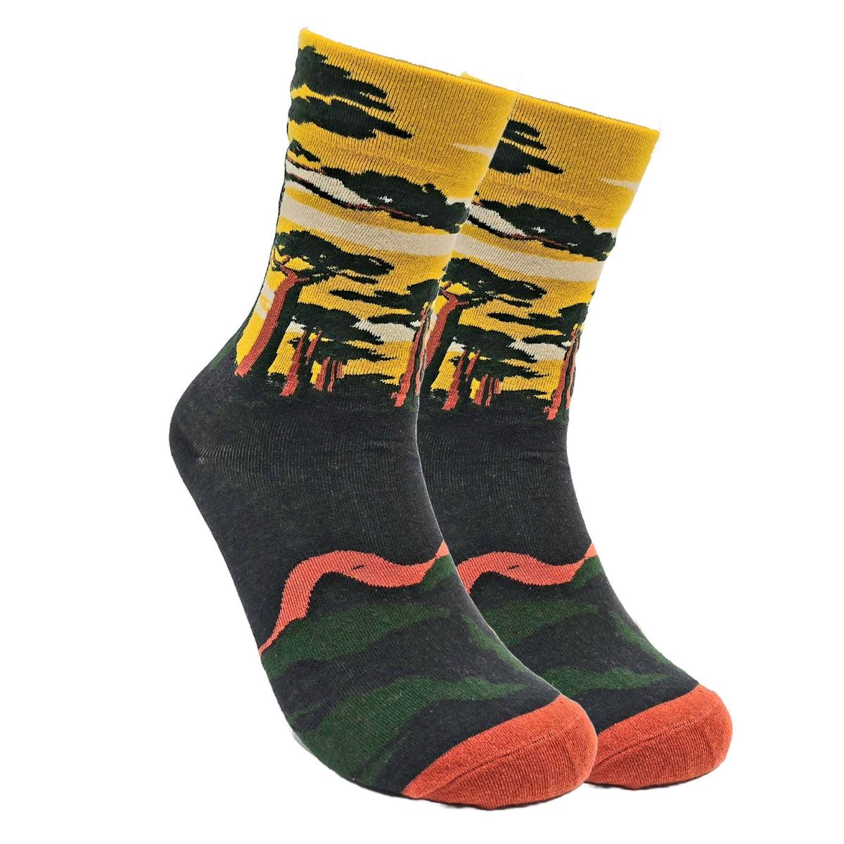 Sunset Trees Socks from the Sock Panda (Adult Medium - Women Shoe 5-10), SunsetTreesMd