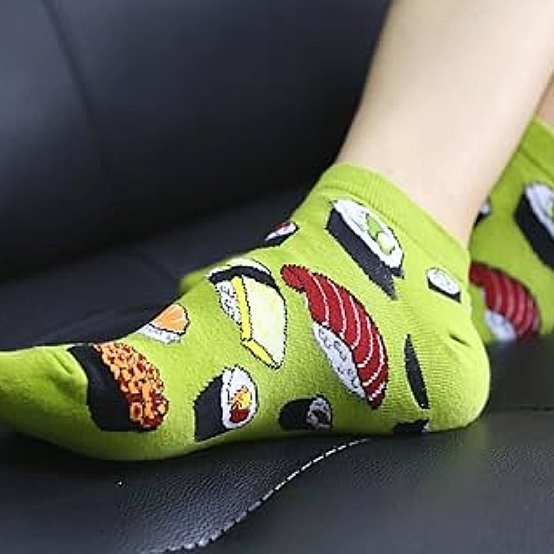 Sushi Ankle Socks from the Sock Panda (Men's & Women's Sizes), Sushi-Ankle-Lg
