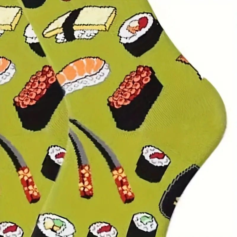 Sushi Socks Crew from the Sock Panda (Two Sizes), SushiManLgGreenNew
