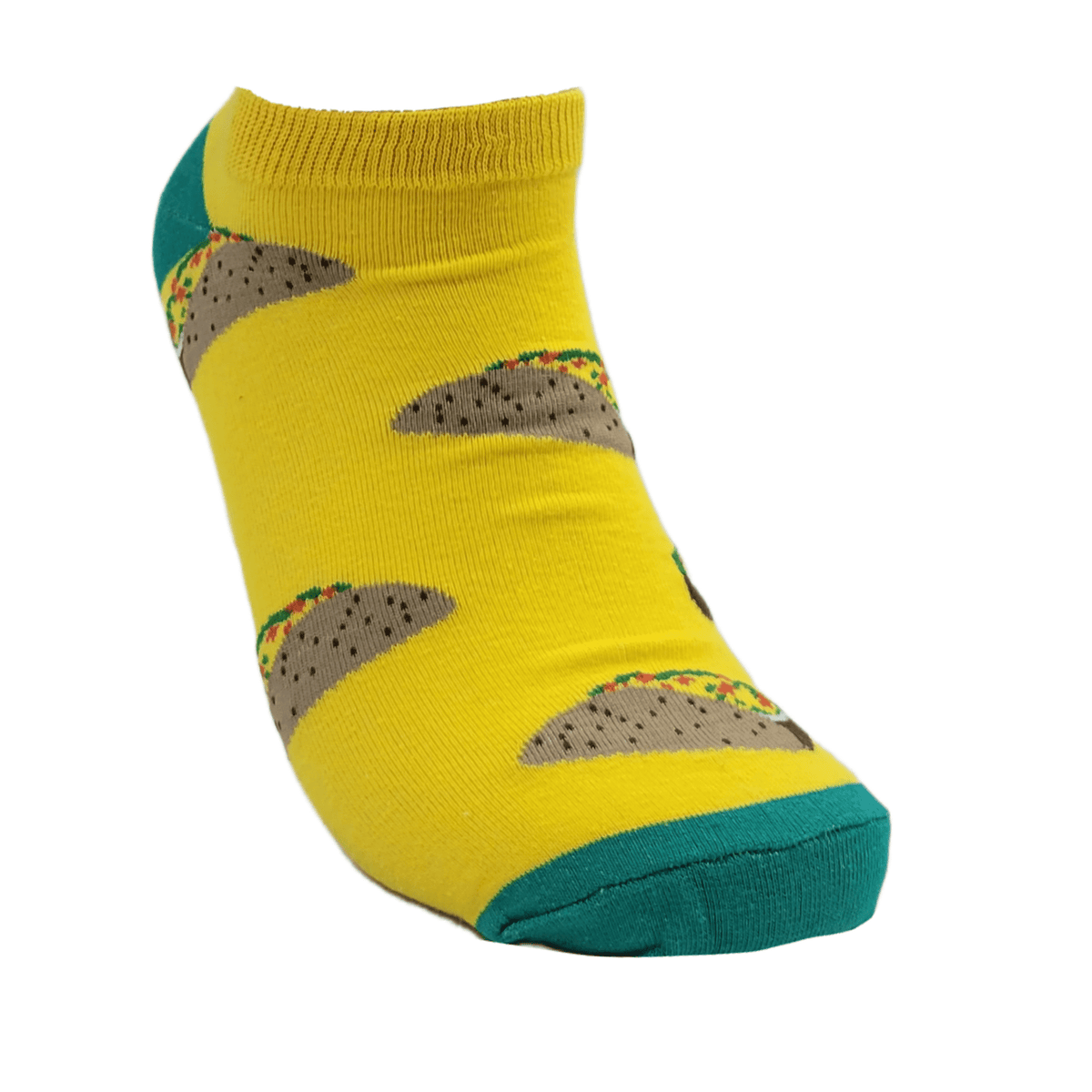 Taco Tuesday Patterned Ankle Socks (Adult Large - Men's Shoe Sizes 8-12), TacoAnkYellMd