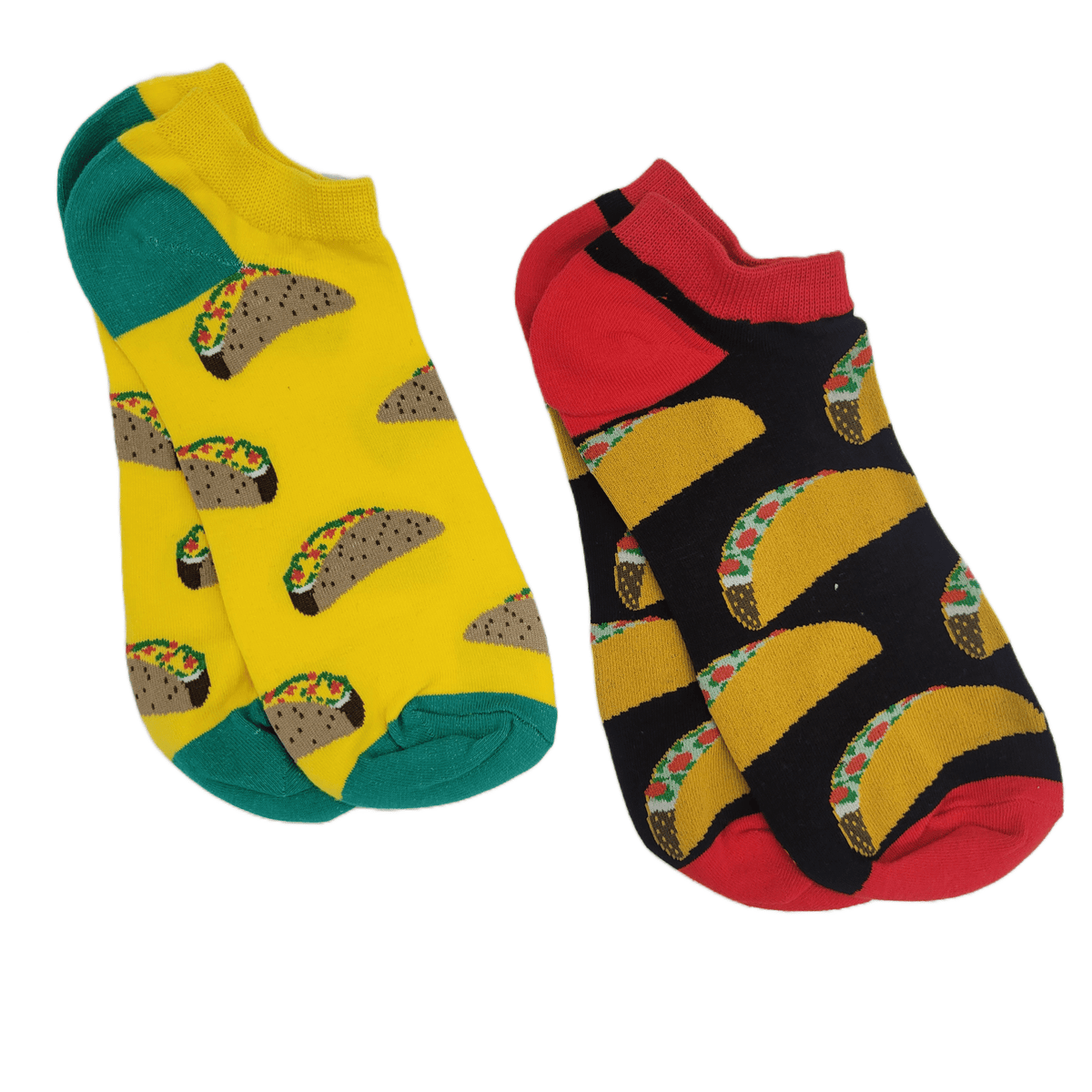 Taco Tuesday Patterned Ankle Socks (Adult Large - Men's Shoe Sizes 8-12), TacoAnkYellMd