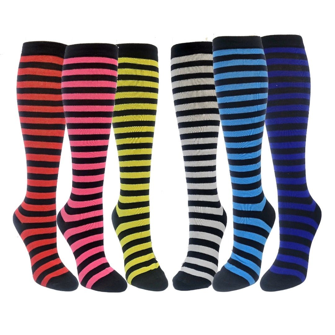 Thin Striped Patterned Socks (Knee High)