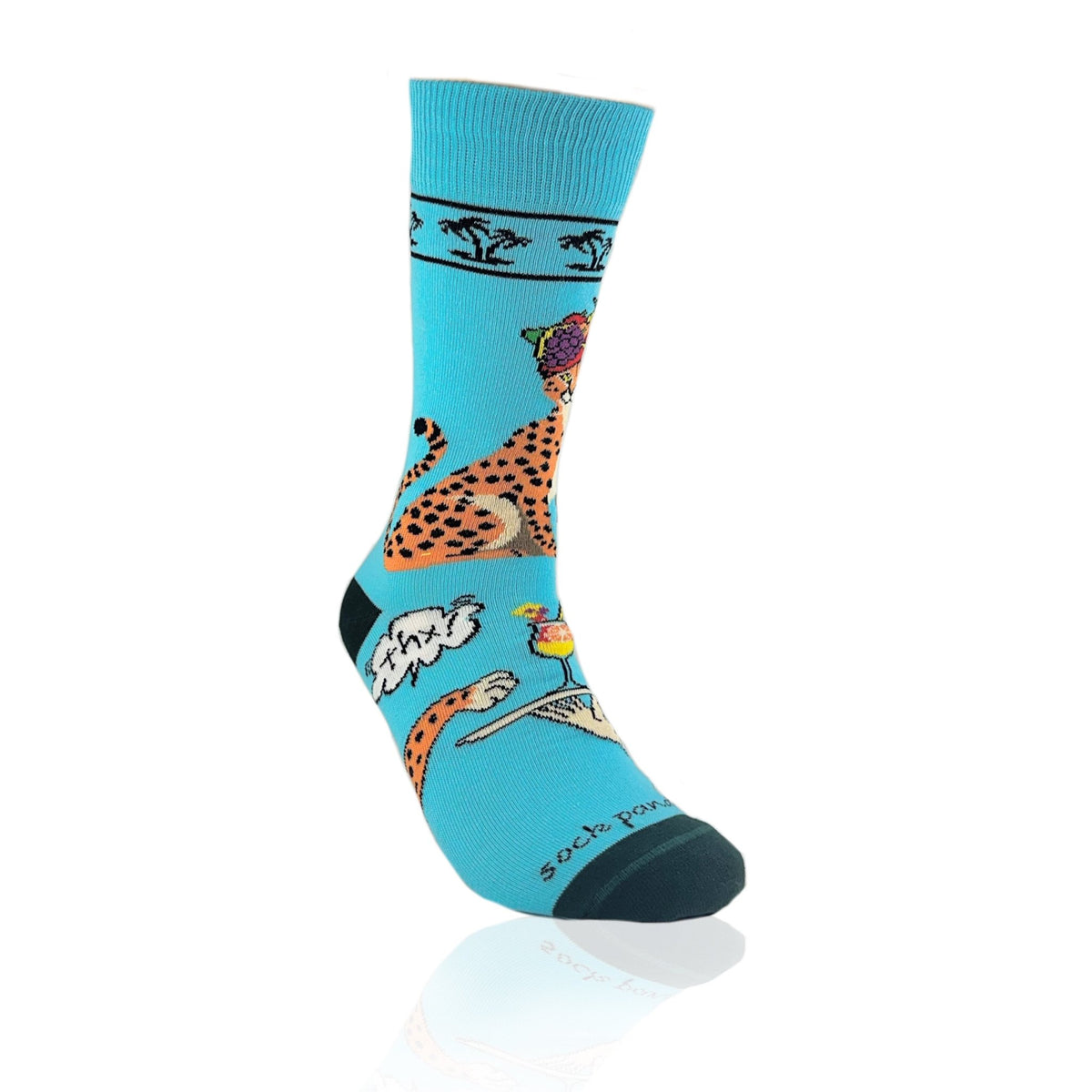 Tropical Cheetah Socks from the Sock Panda (Adult Medium), TropicalCheetahMd