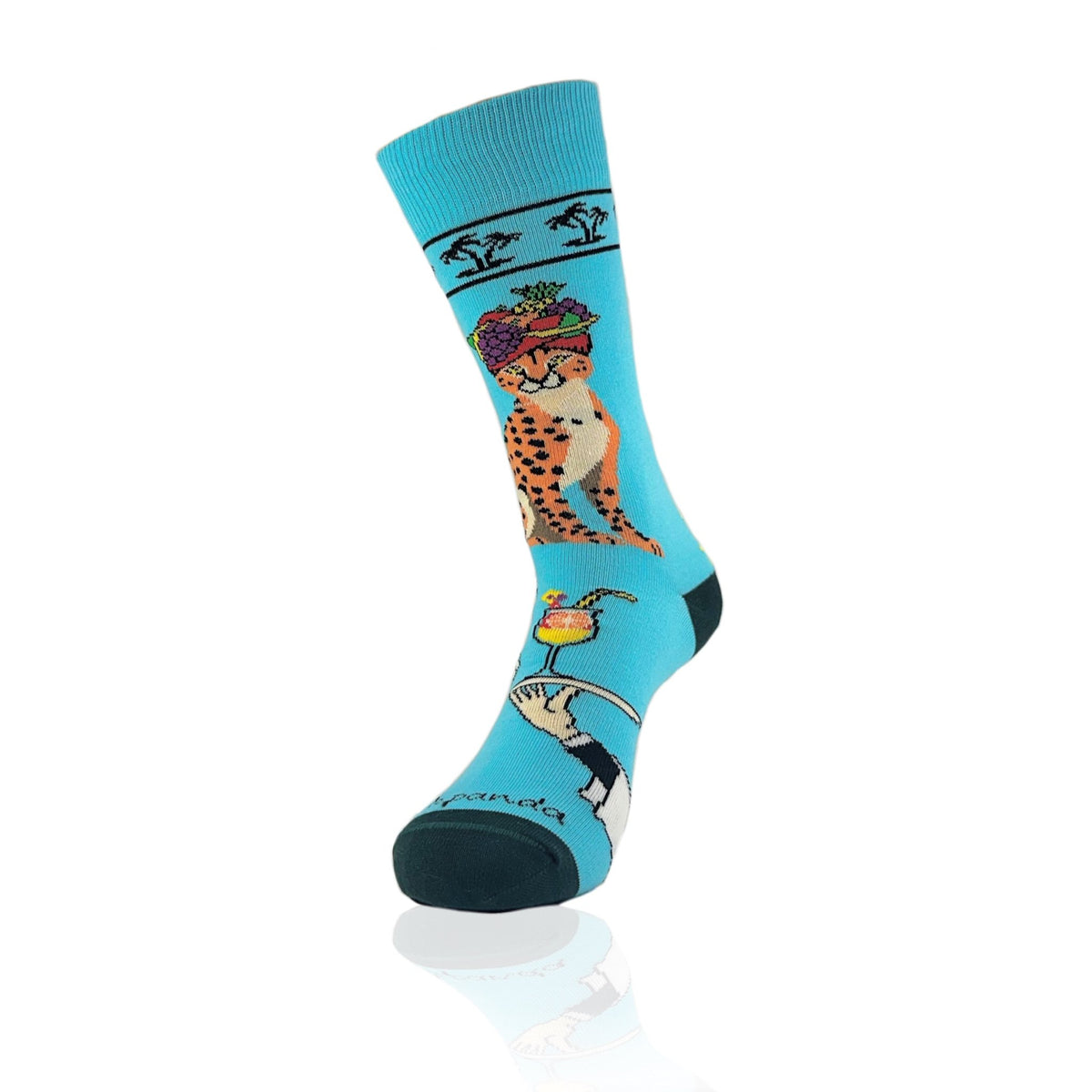 Tropical Cheetah Socks from the Sock Panda (Adult Medium), TropicalCheetahMd