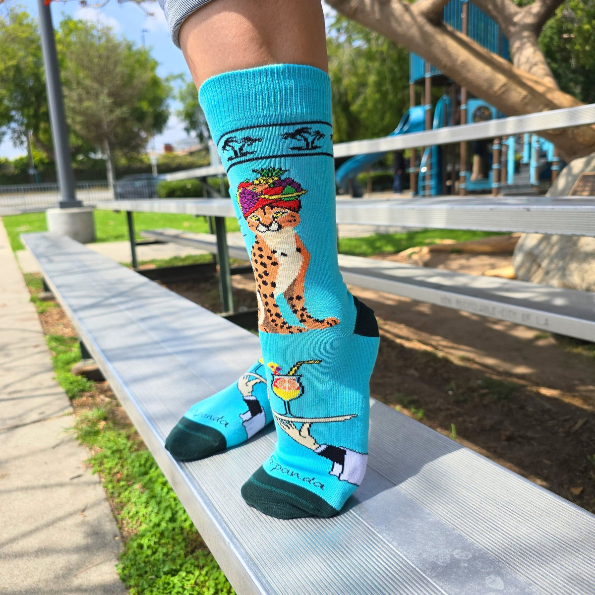 Tropical Cheetah Socks from the Sock Panda (Adult Medium), TropicalCheetahMd