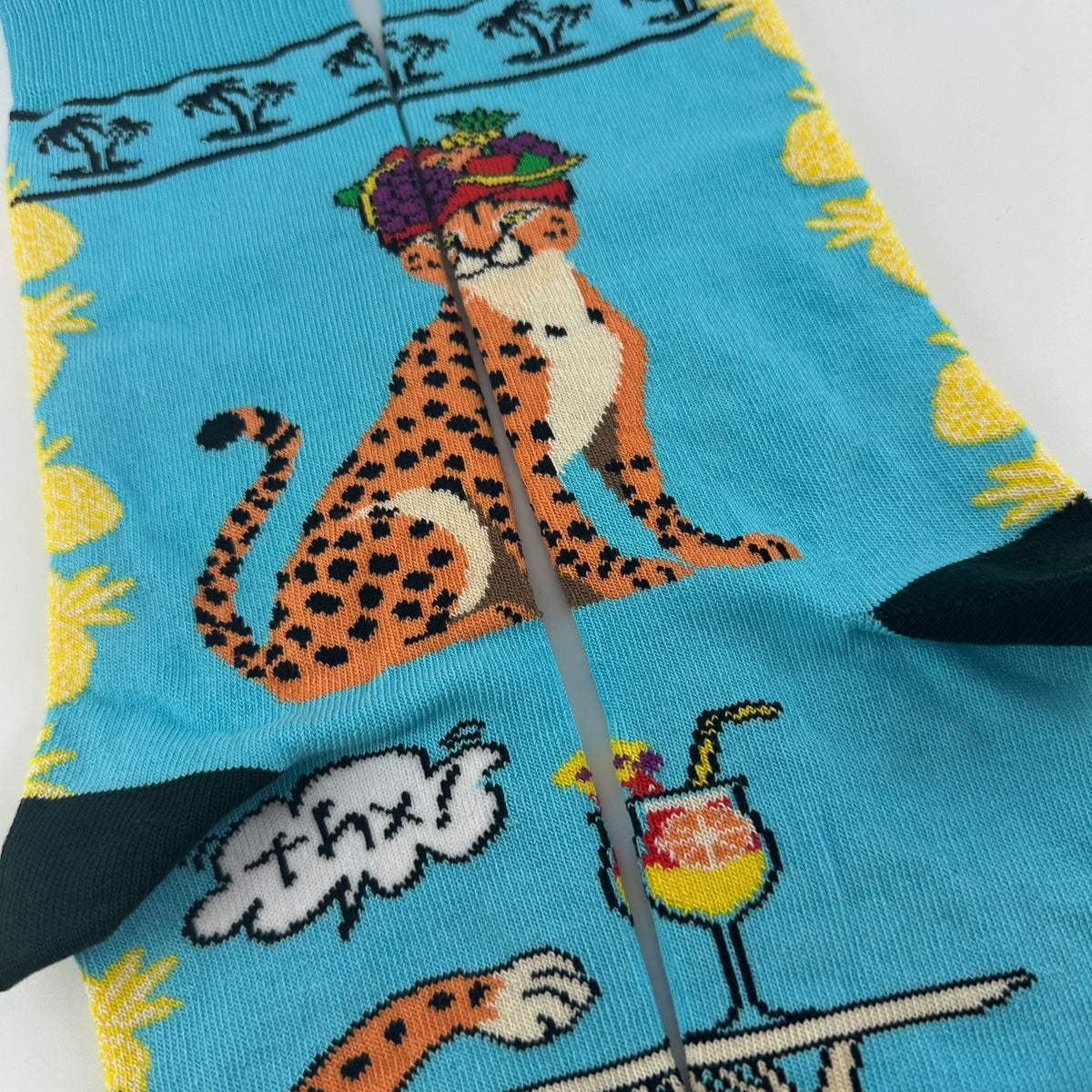 Tropical Cheetah Socks from the Sock Panda (Adult Medium), TropicalCheetahMd