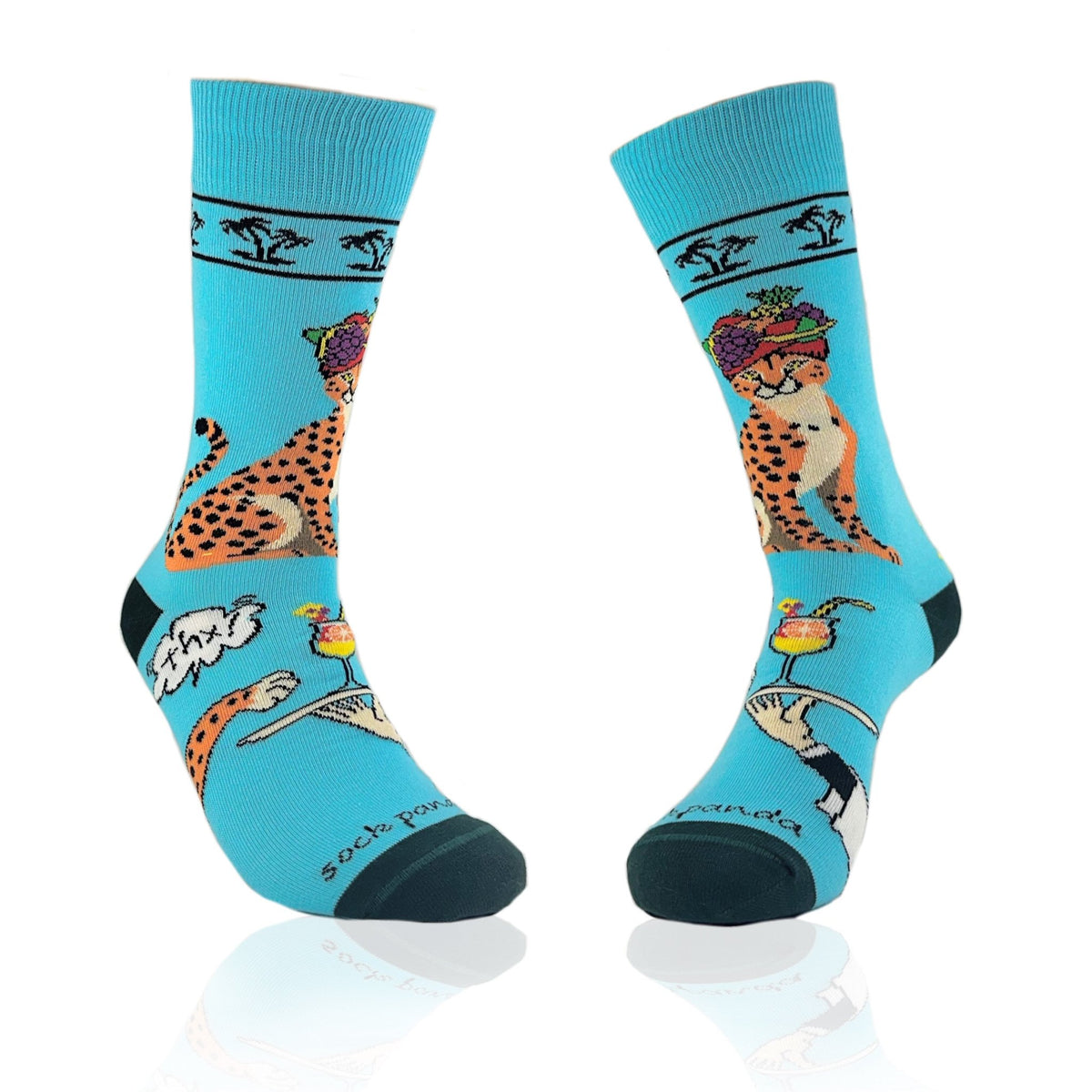 Tropical Cheetah Socks from the Sock Panda (Adult Medium), TropicalCheetahMd