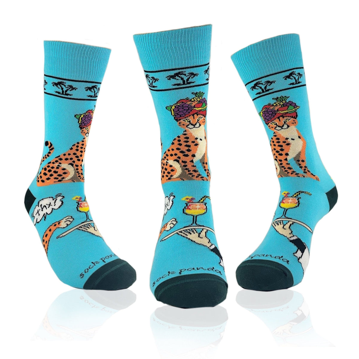 Tropical Cheetah Socks from the Sock Panda (Adult Medium), TropicalCheetahMd