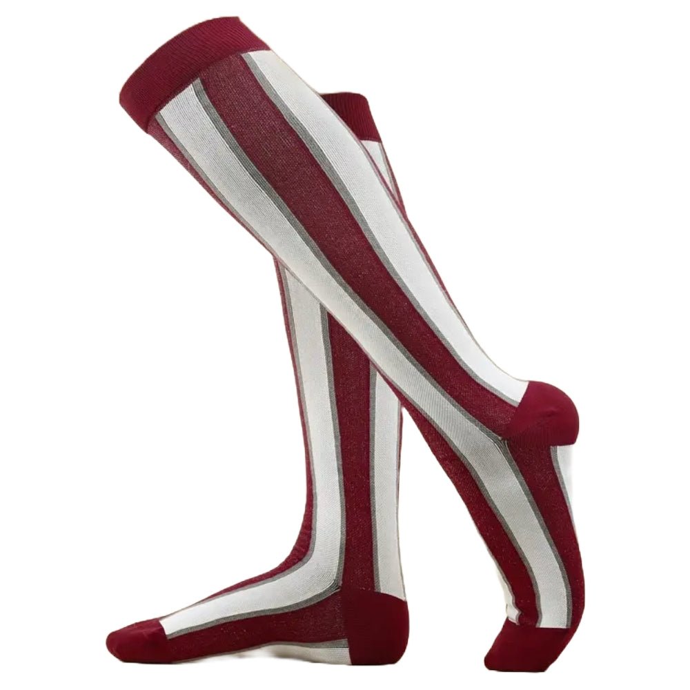 Vertical Striped Knee High (Compression Socks), VertCompSmRed