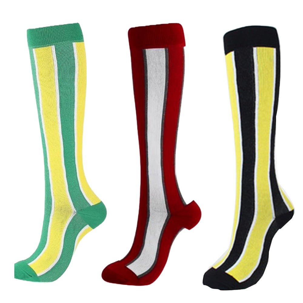 Vertical Striped Knee High (Compression Socks), VertCompSmGreen