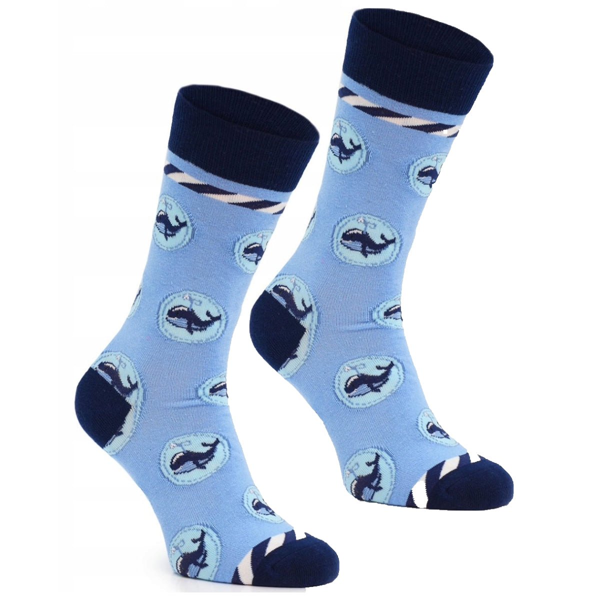 Whale Pattern Socks from the Sock Panda (Adult Large), WhalePatternLg