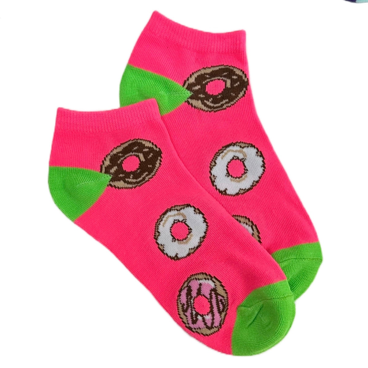 Yummy Donut Ankle Socks (Adult Medium - Women's Shoe Sizes 5-10), Donut Ankle Pink