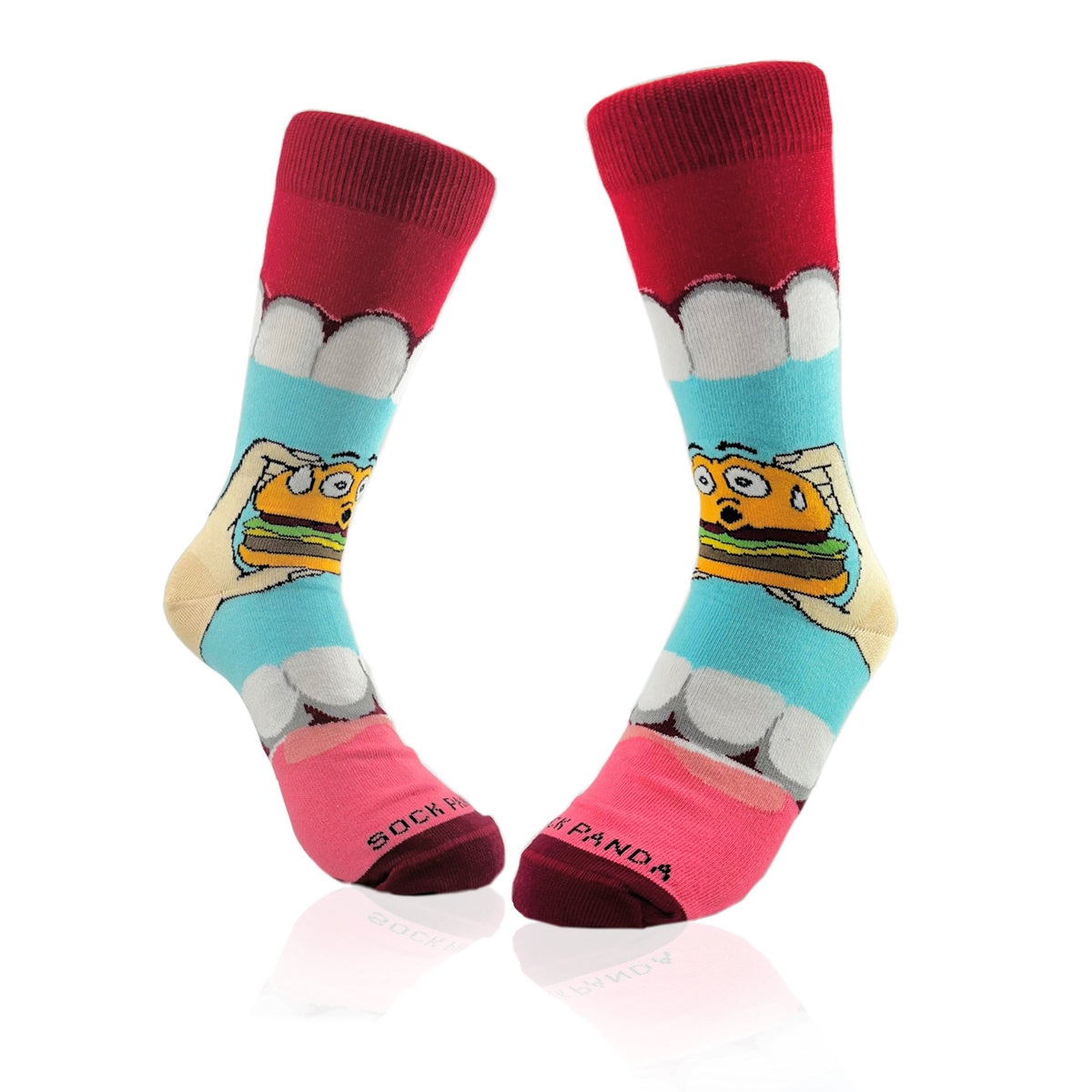 Yummy Hamburger Socks from the Sock Panda (Adult Small - Shoe Sizes 2-5), HamburgerTweenSm