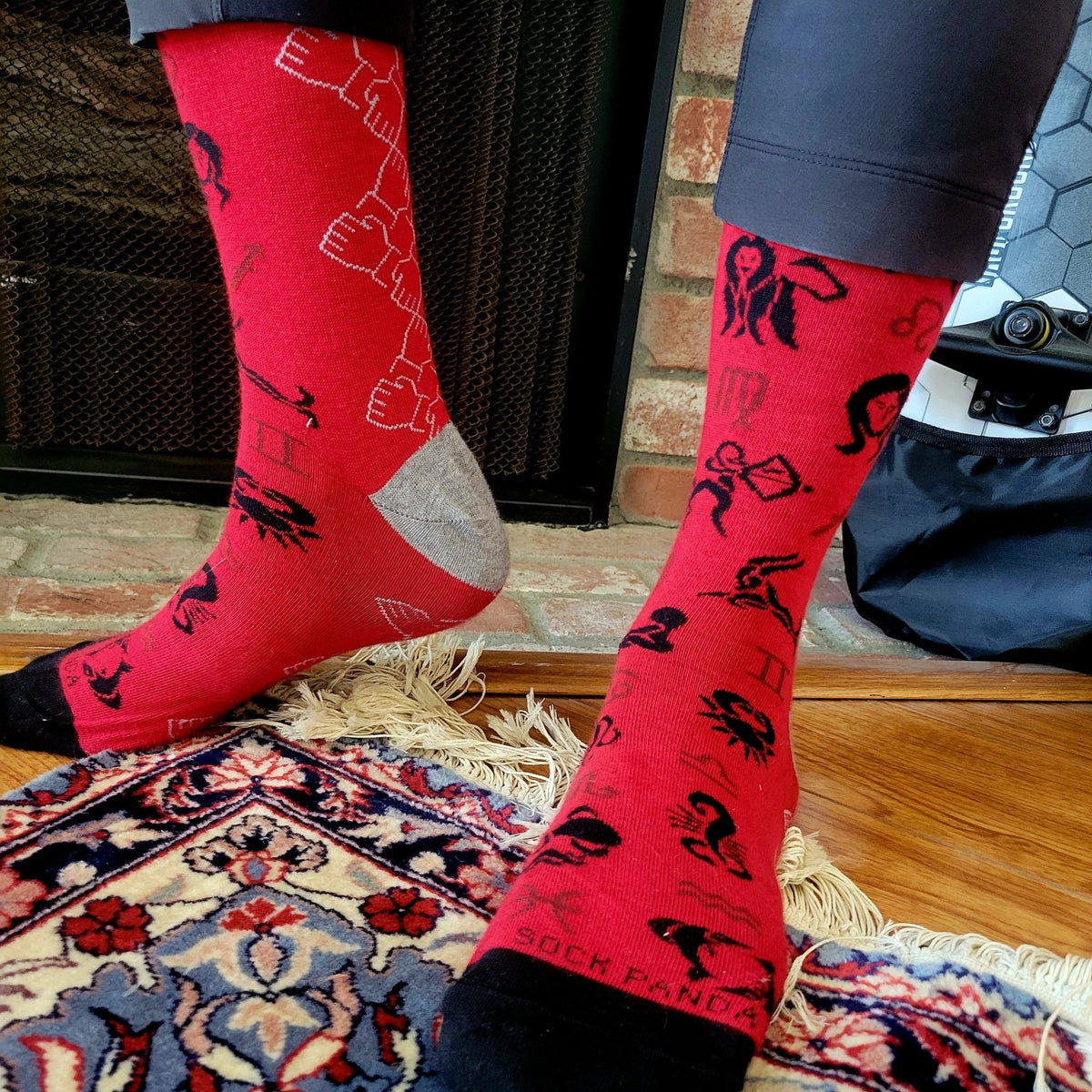Zodiac Socks from the Sock Panda (Adult Large - Men's Shoe Sizes 8-12), RedZodiacLg
