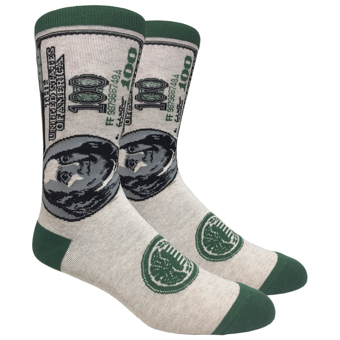 Benjamin Franklin 100 Dollar Bill Socks