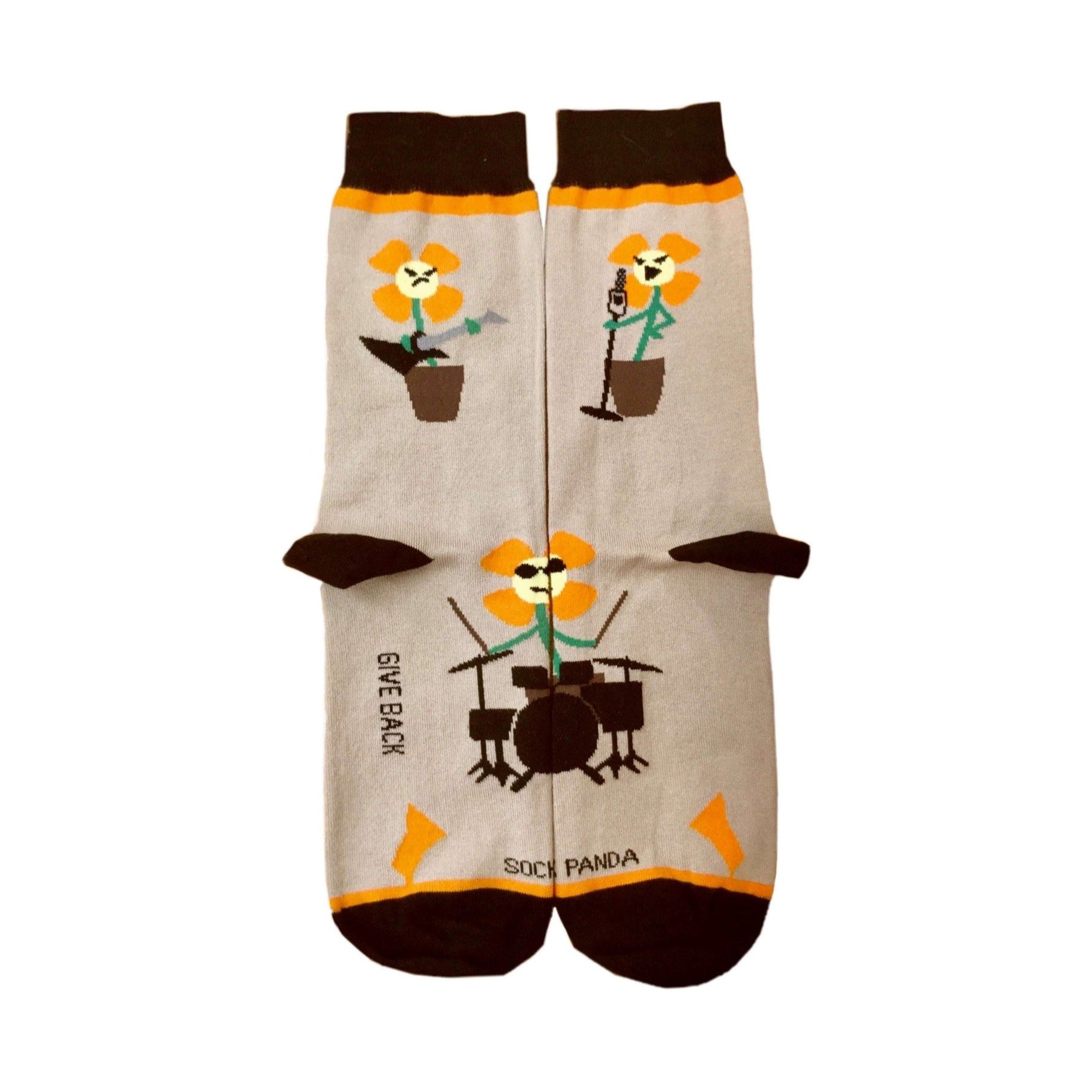 Fun Flower Rock Band Socks from the Sock Panda