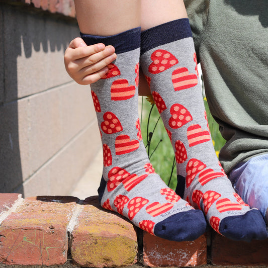 Heart Pattern Socks (Love) from the Sock Panda (Adult Medium - Women's Shoe Sizes 5-10)