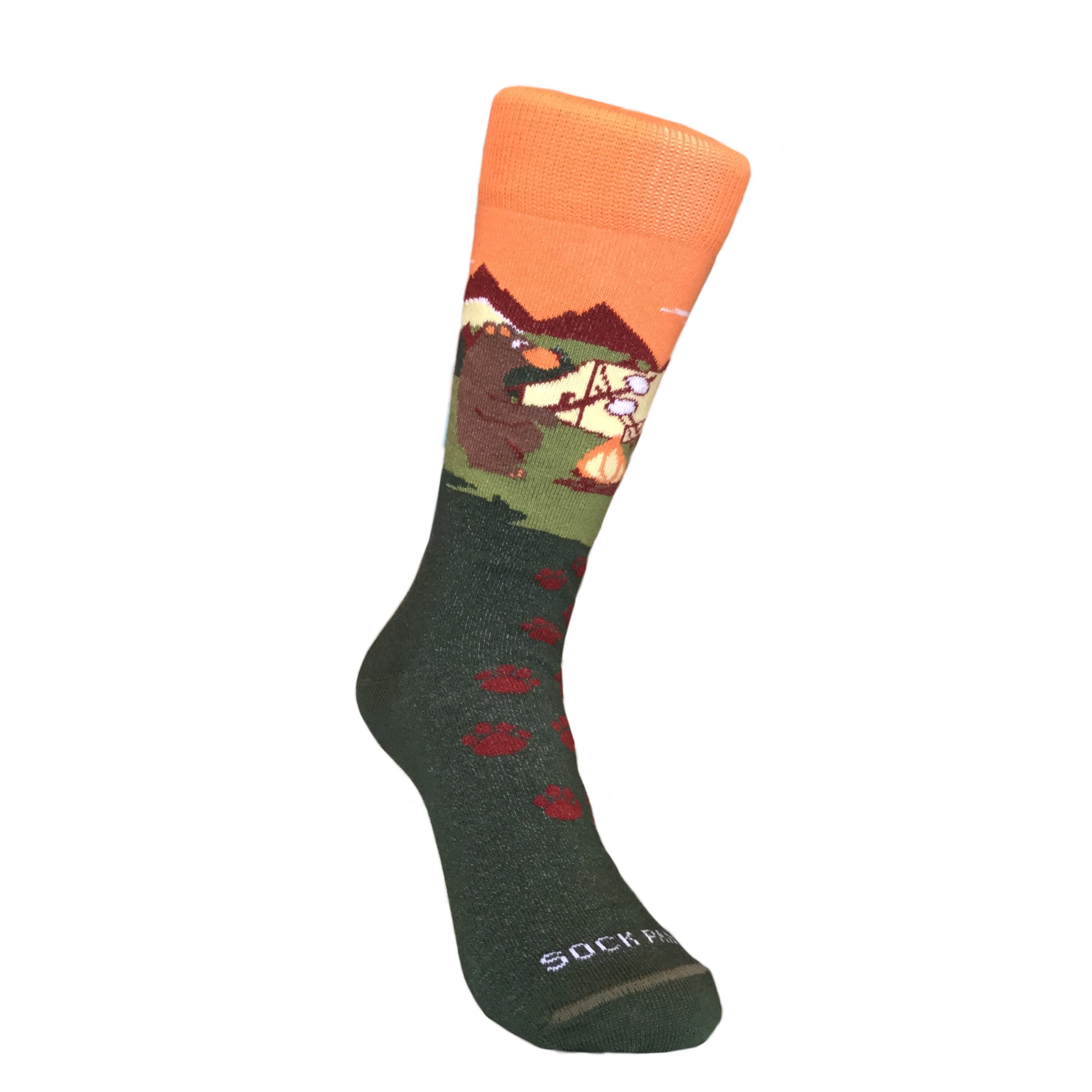 Relax and be Calm Camping Bear Socks