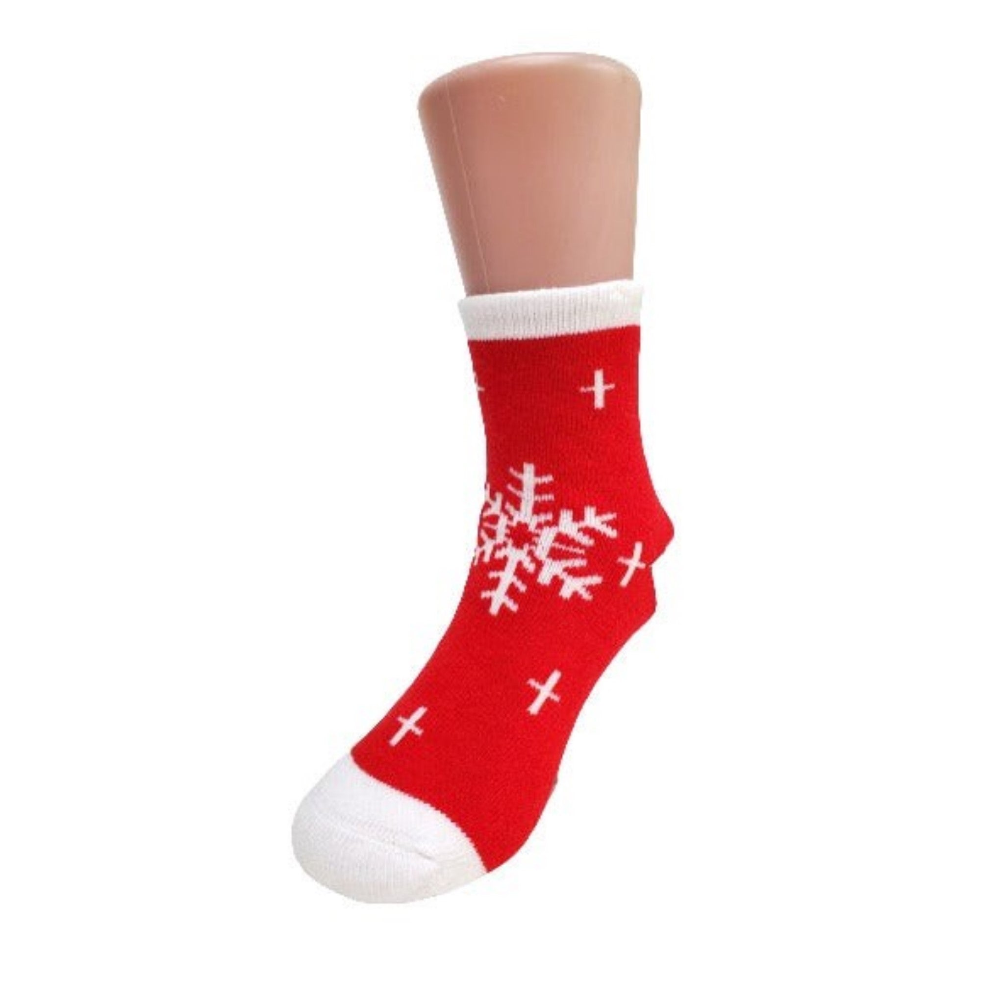 Red Snowflake Socks for Kids (Ages 6 mo. to 7 yr)