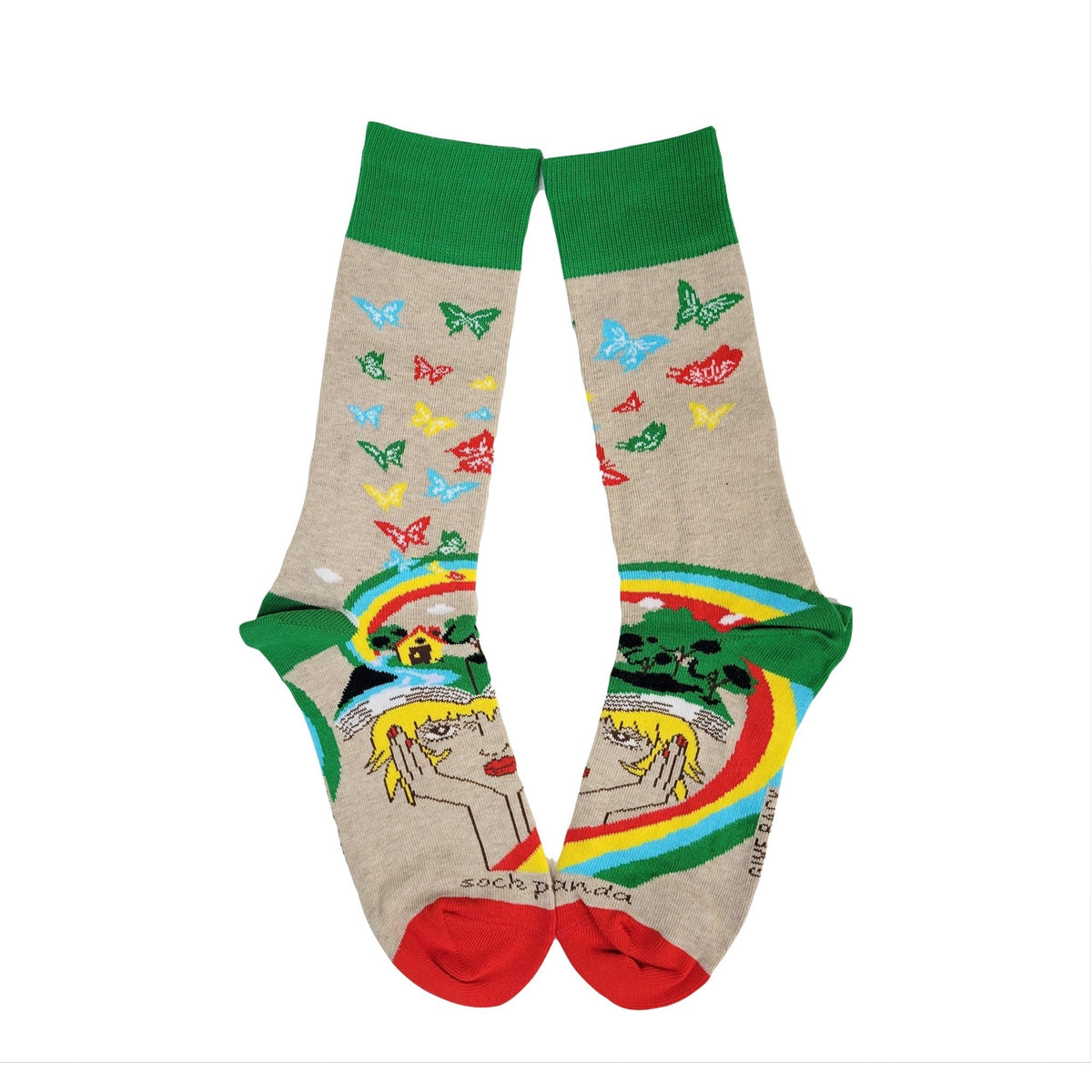 A Book Lovers Dream Sock with Butterflies from the Sock Panda, Dream Book
