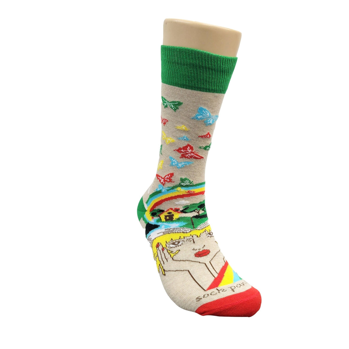 A Book Lovers Dream Sock with Butterflies from the Sock Panda, Dream Book