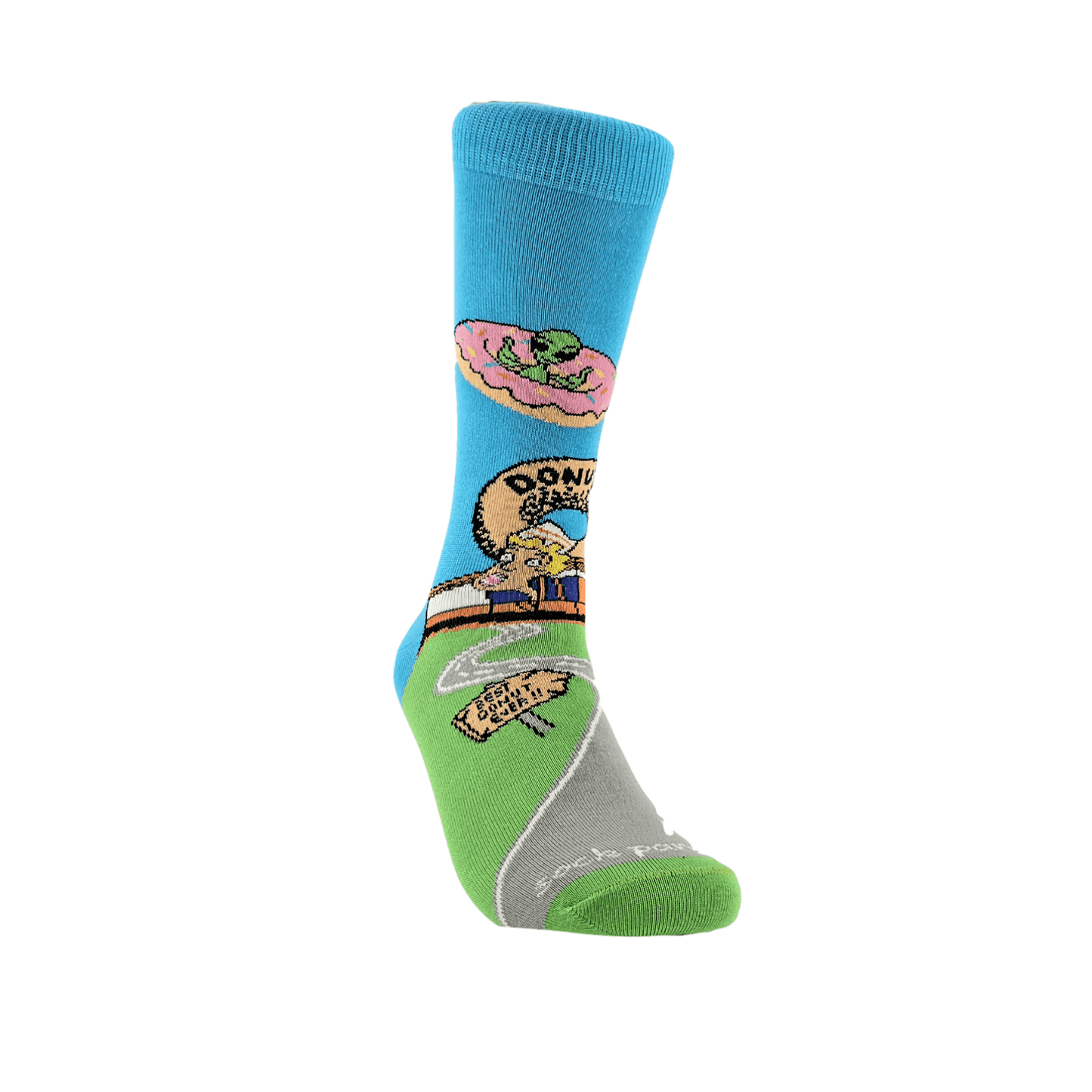 Alien Spaceships Love Donuts from the Sock Panda (Adult Medium - Women's Shoe Sizes 5 - 10)