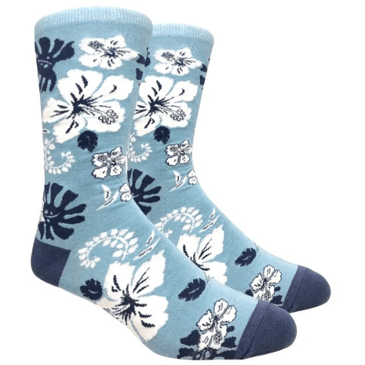 Aloha Hawaiian Floral Hibiscus Pattern Socks (Adult Large)