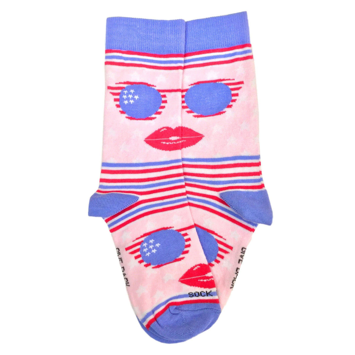 Amazing Reflective Sunglasses and Red Lips Socks from the Sock Panda, Woman Sunglass and Lips