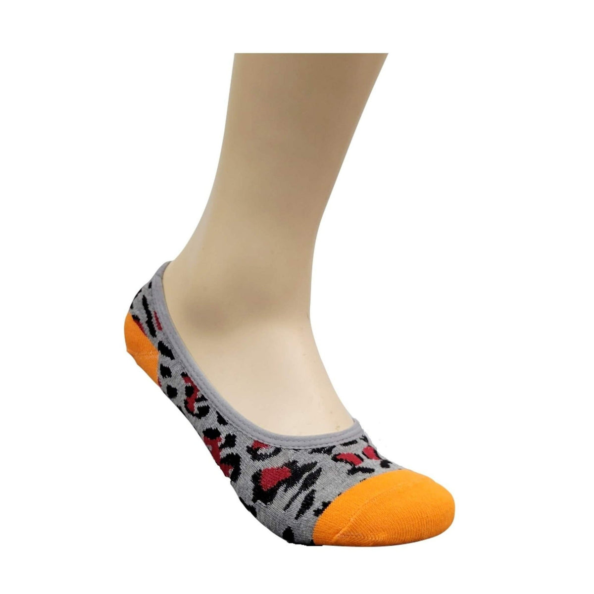 Animal Print No Show Liner Socks for Women, Animal Print No Orange