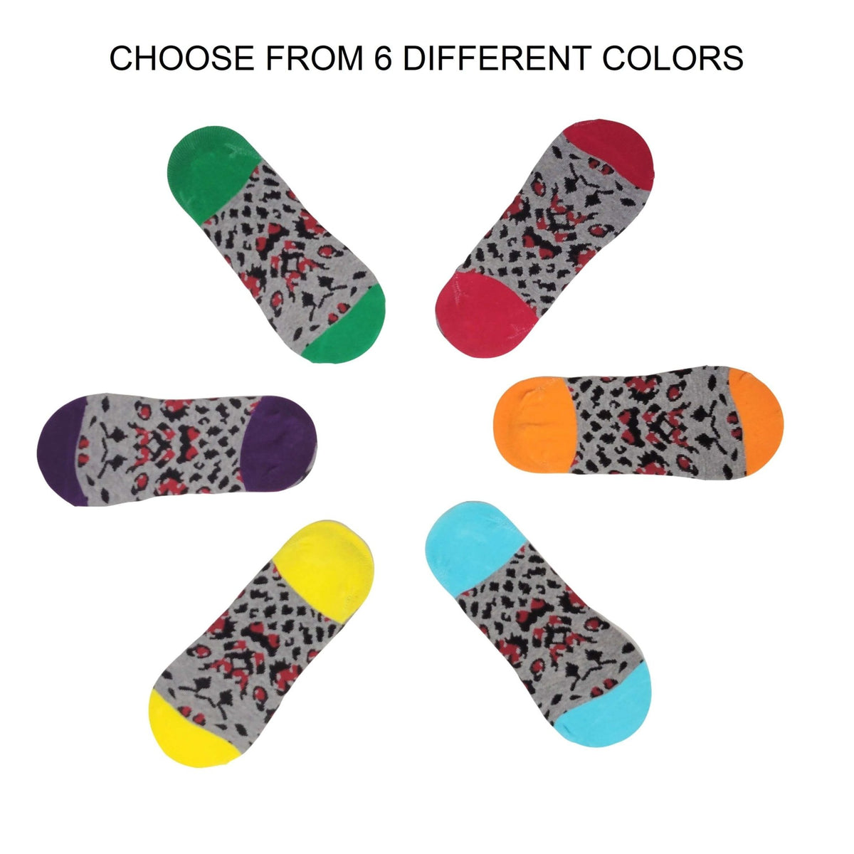 Animal Print No Show Liner Socks for Women, Animal Print No Blue