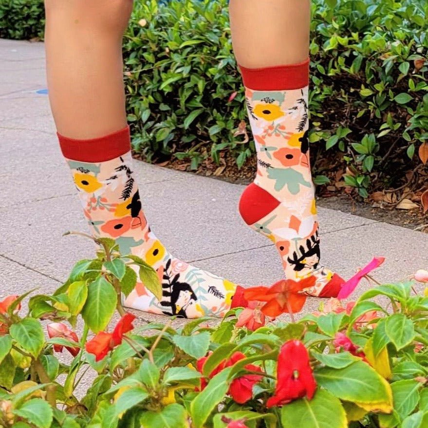 Artsy Plant Lady Socks from the Sock Panda (Adult Medium), Plant Lady
