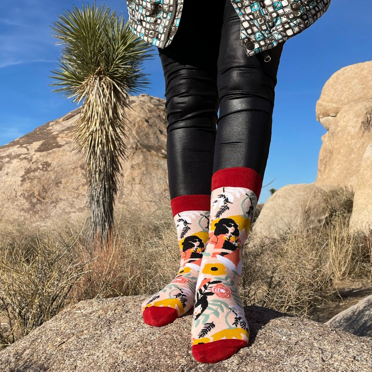 Artsy Plant Lady Socks from the Sock Panda (Adult Medium), Plant Lady
