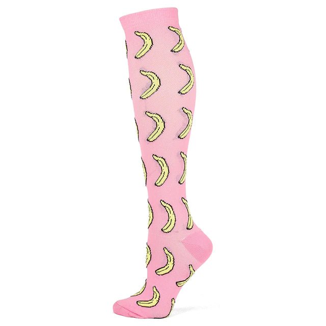 Banana Pattern Knee High (Compression Socks), BananaCompMd