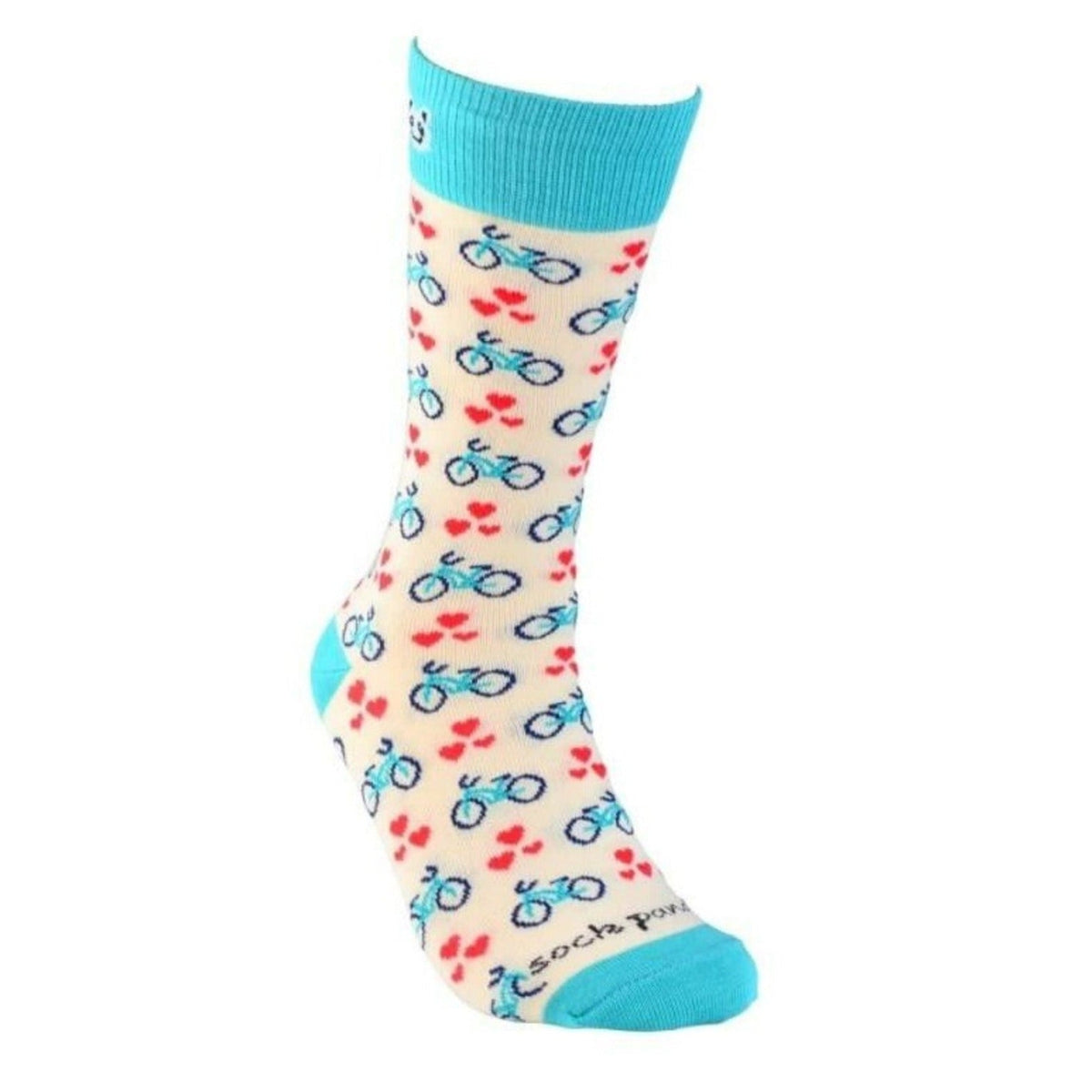 Bicycles & Hearts Patterned Socks from the Sock Panda, Bike and Hearts