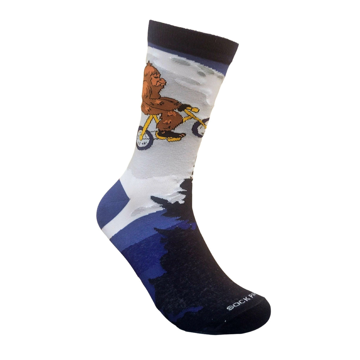 Big Foot Riding a Bike by the Moon Socks from the Sock Panda (Adult Medium - Women's Shoe Sizes 5-10), ET-Big-Foot